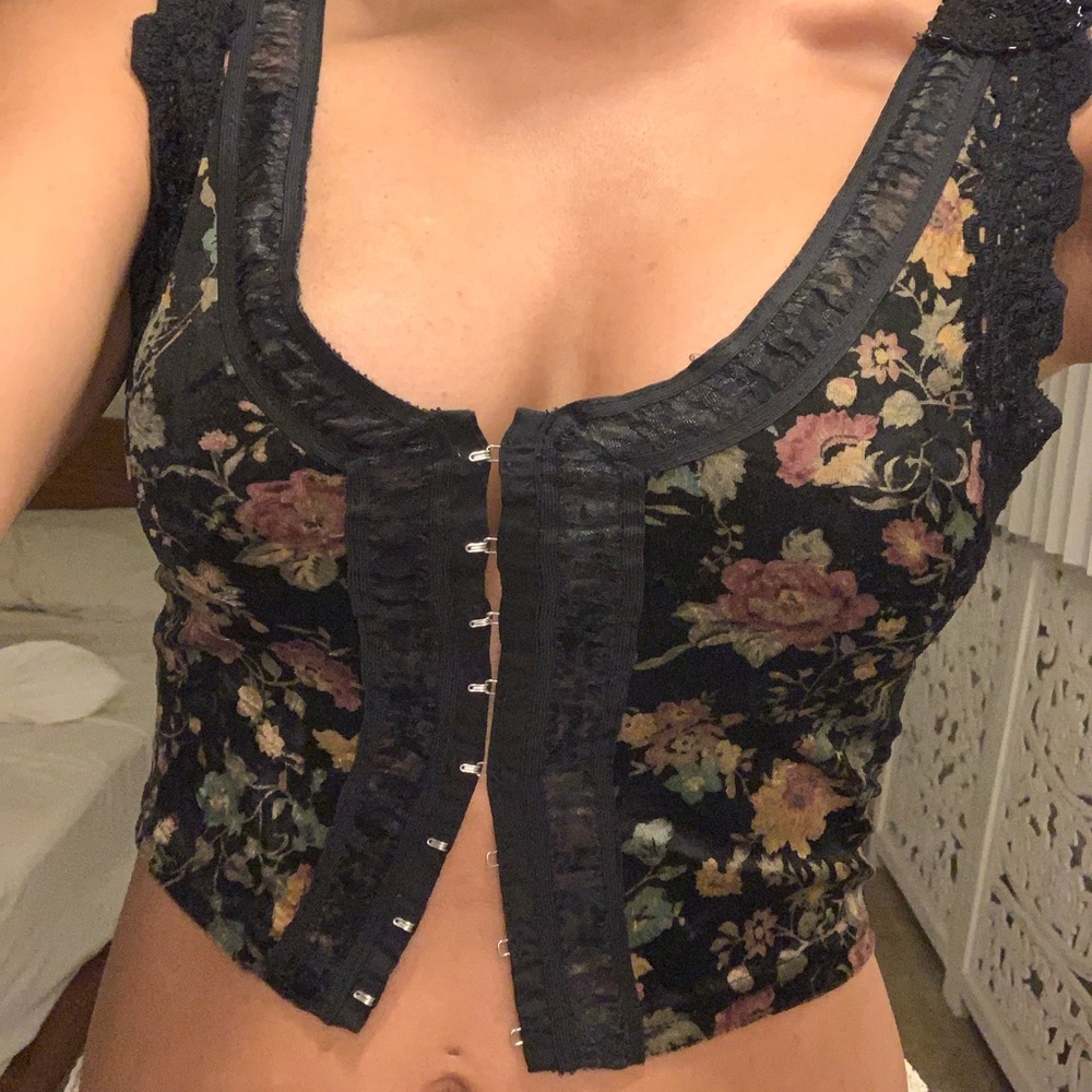Freepeople vintage velvet corset style top